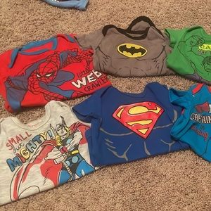 Super hero onesies 6/9 months